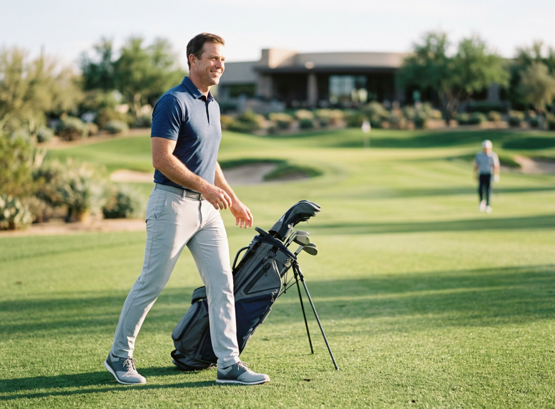 golfer-wearing-stretchable-golf-pants-for-comfort-and-flexibility