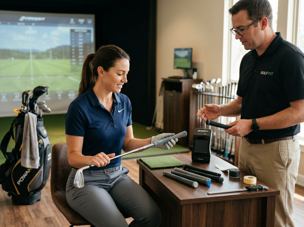 golfer-testing-cushioned-grips-for-shock-absorption-and-comfort