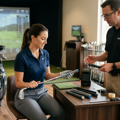 golfer-testing-cushioned-grips-for-shock-absorption-and-comfort