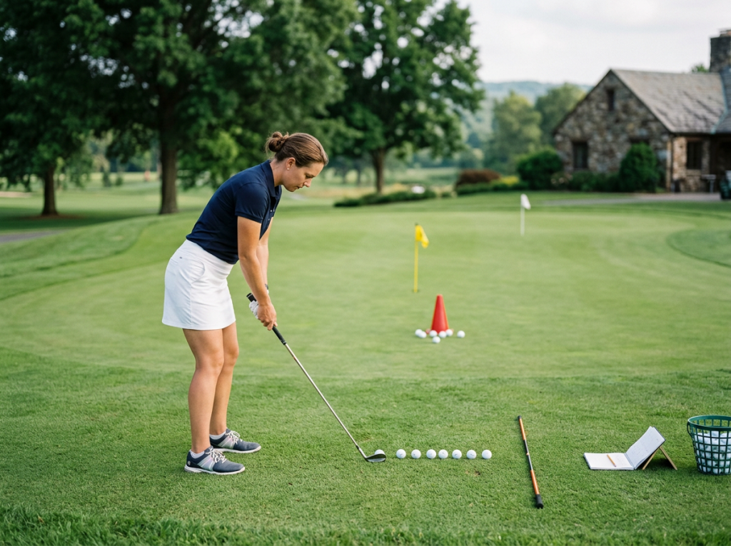 golfer-using-targeted-practice-to-fix-inconsistent-distance-control